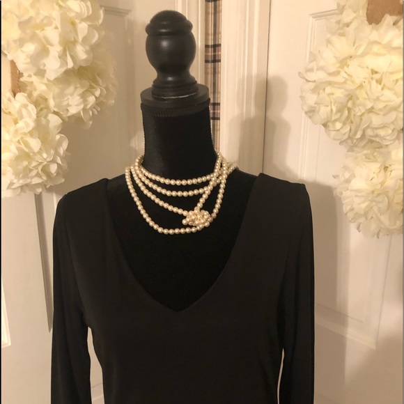 LAUREN Ralph Lauren  Women’s Black V Neckline Maxi Dress - Picture 4 of 9